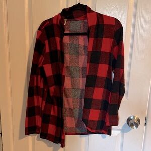 Buffalo Check Plaid Open Cardigan